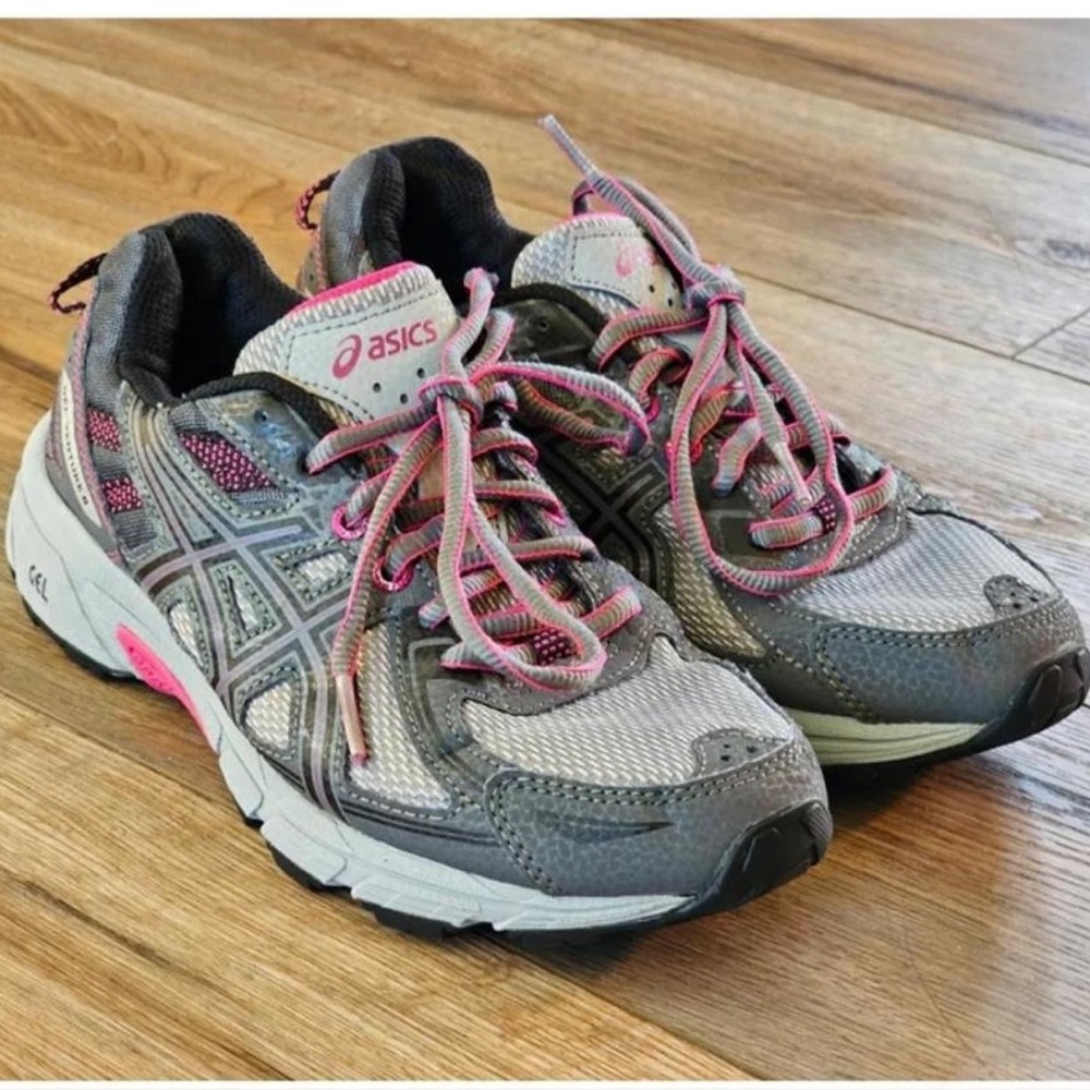 ASICS Womens GEL Venture 6 Running Shoes Sneakers Gray Pink Size 6.5 UK 37.5